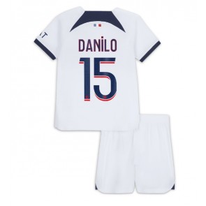 Lacne Dětský Futbalové dres Paris Saint-Germain Danilo Pereira #15 2023-24 Krátky Rukáv - Preč (+ trenírky)
